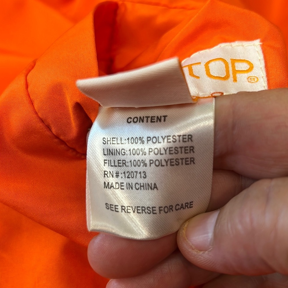 Aqua Stop Reversible Camoflage/Orange Jacket. Size XXL. EUC. 1 seam ripped open - Picture 7 of 8